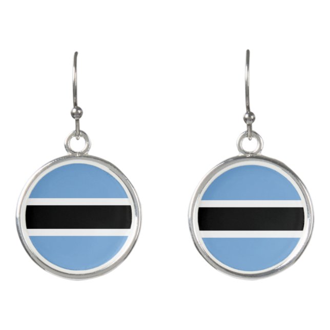 Botswana flag earrings (Front)