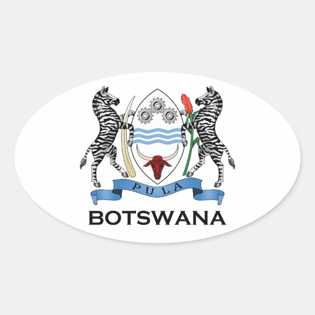 BOTSWANA - flag/emblem/coat of arms/symbol Oval Sticker (Front)