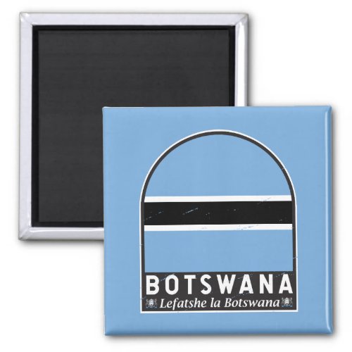 Botswana Flag Emblem Distressed Vintage Magnet