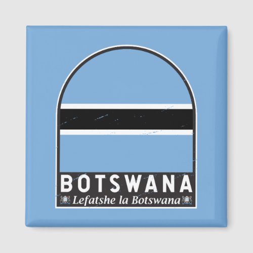 Botswana Flag Emblem Distressed Vintage Magnet