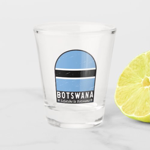 Botswana Flag Emblem Distressed Vintage Shot Glass
