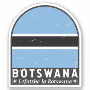 Botswana Flag Emblem Distressed Vintage Sticker