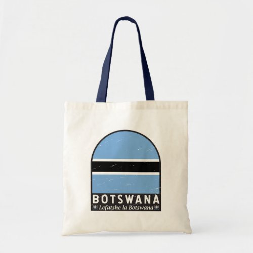 Botswana Flag Emblem Distressed Vintage Tote Bag