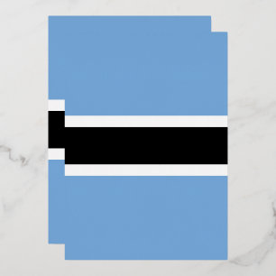 Botswana flag foil invitation