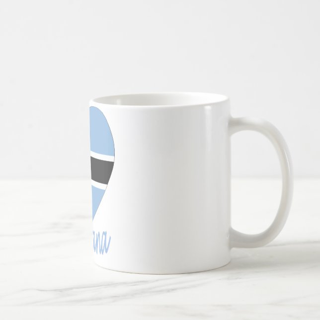 Botswana Flag Heart Coffee Mug (Right)
