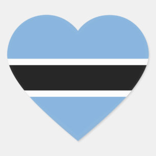 Botswana Flag Heart Sticker