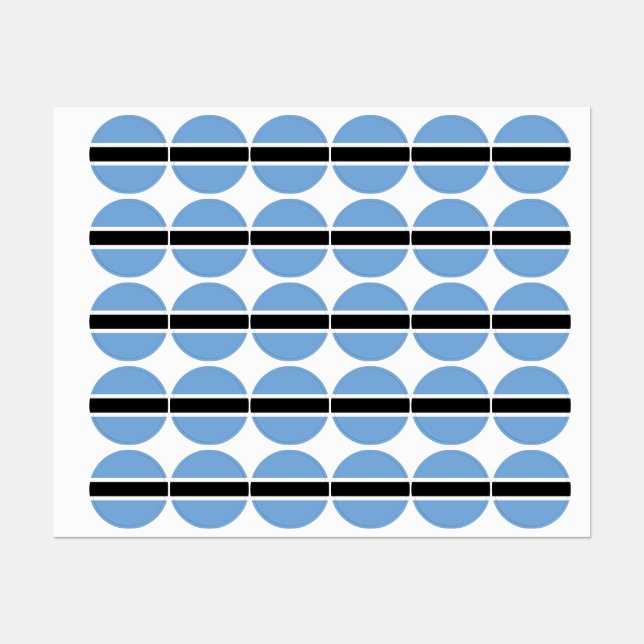 Botswana flag labels (Sheet)