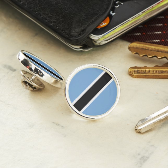Botswana Flag Lapel Pin (In Situ)
