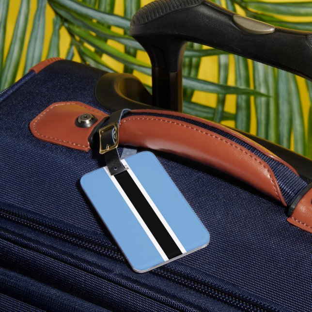 Botswana flag luggage tag (Front Insitu 1)