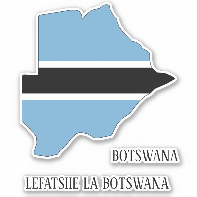Botswana Flag Map Patriotic Sticker (Front)