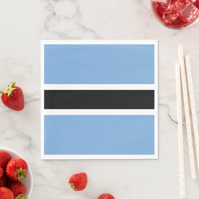 Botswana flag napkins (Insitu)