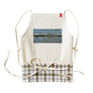 Botswana Flag on Rough Wood Boards Effect Zazzle HEART Apron