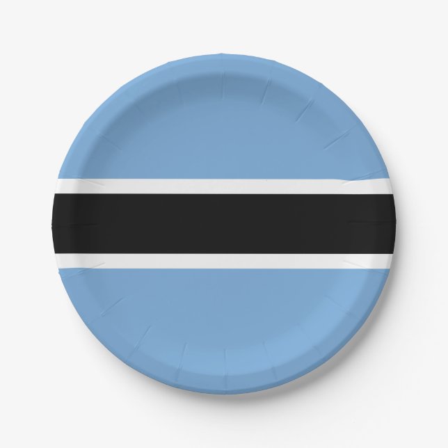 Botswana Flag Paper Plates (Front)