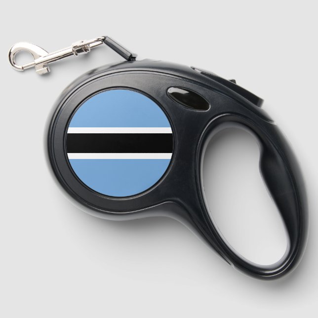 Botswana flag retractable pet leash  (Front)
