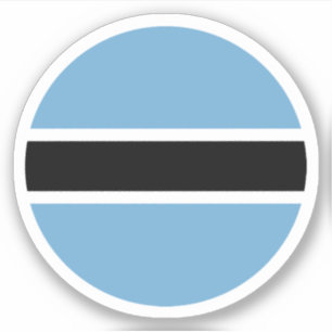 Botswana Flag Round Sticker
