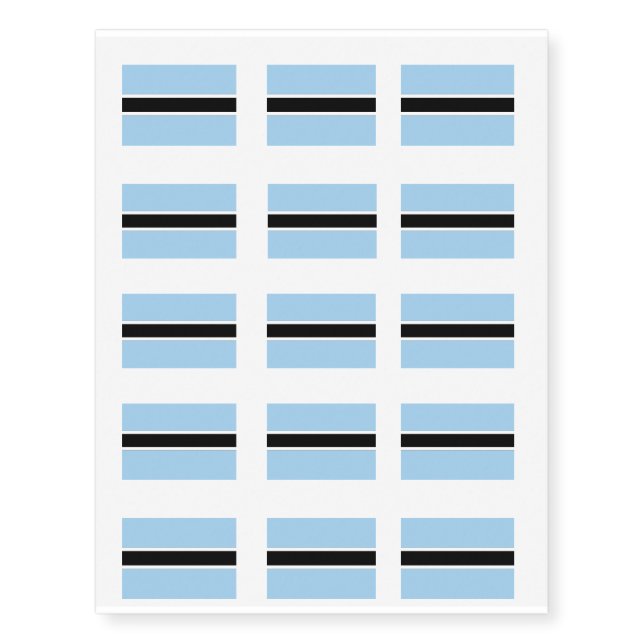 Botswana Flag Temporary Tattoos (Front)