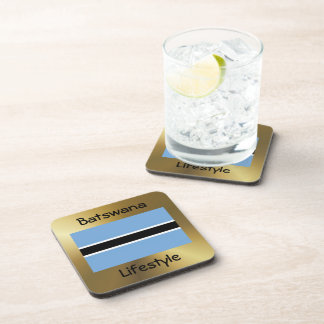 Botswana Flag+Text Coaster