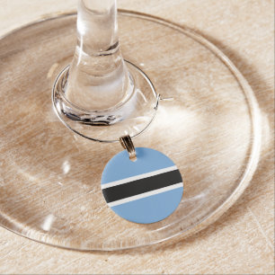 Botswana flag wine charm