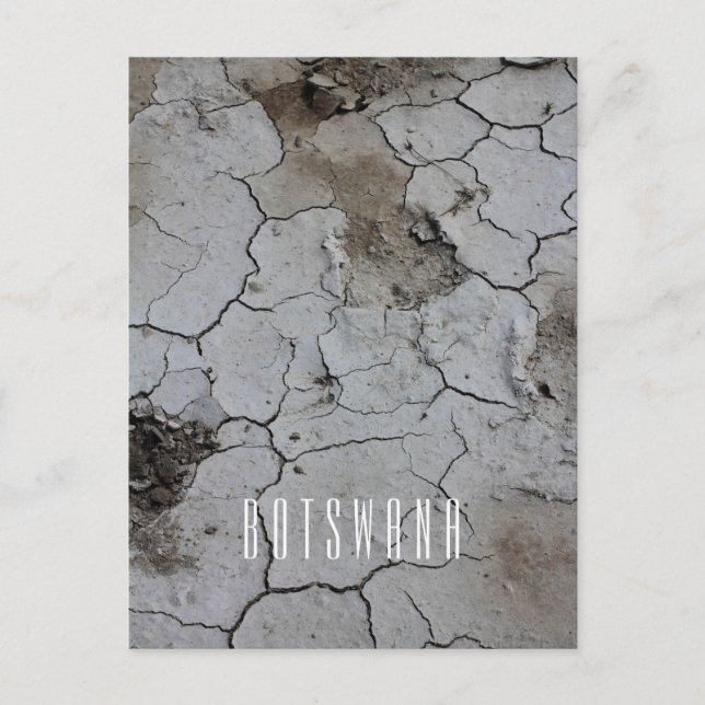 Botswana Landscape Salt Pans Cracked Dry Mud Postcard (Front)