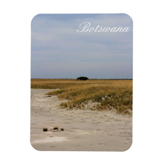 Botswana Landscape Salt Pans Savannah Magnet (Vertical)