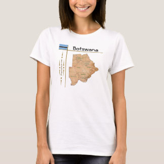 Botswana Map + Flag + Title T-Shirt