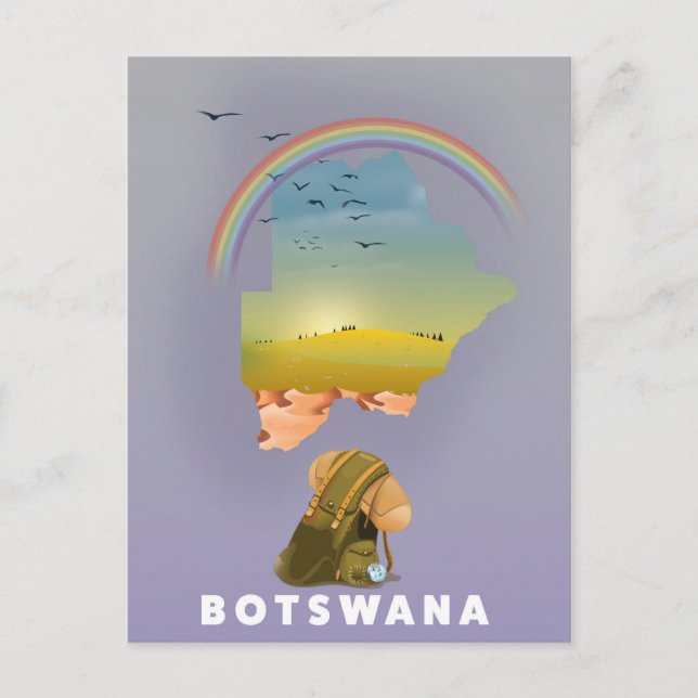 Botswana map postcard (Front)