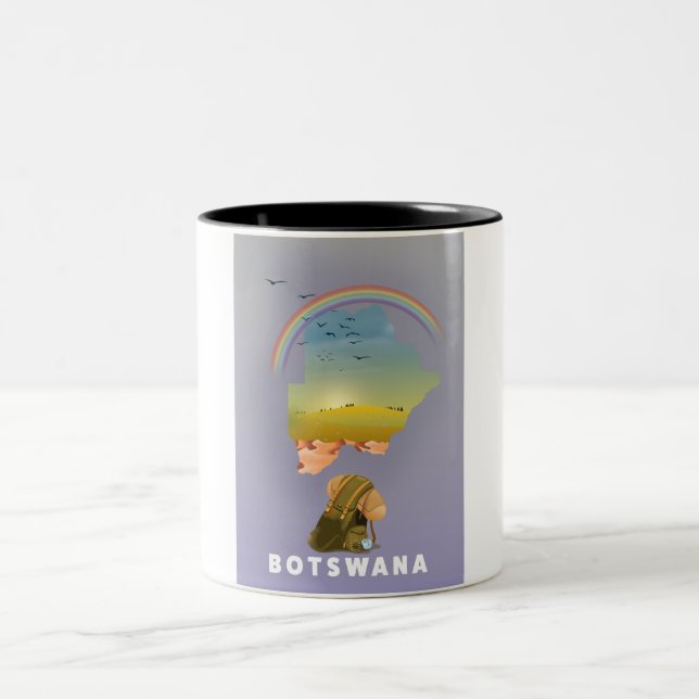 Botswana map Two-Tone coffee mug (Center)