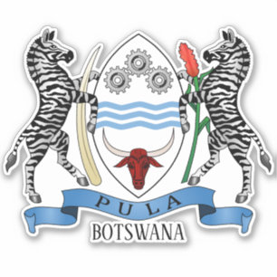 Botswana National Coat Of Arms Patriotic Sticker