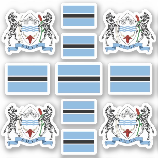 Botswana - national symbols /Coat of arms and flag Sticker (Front)