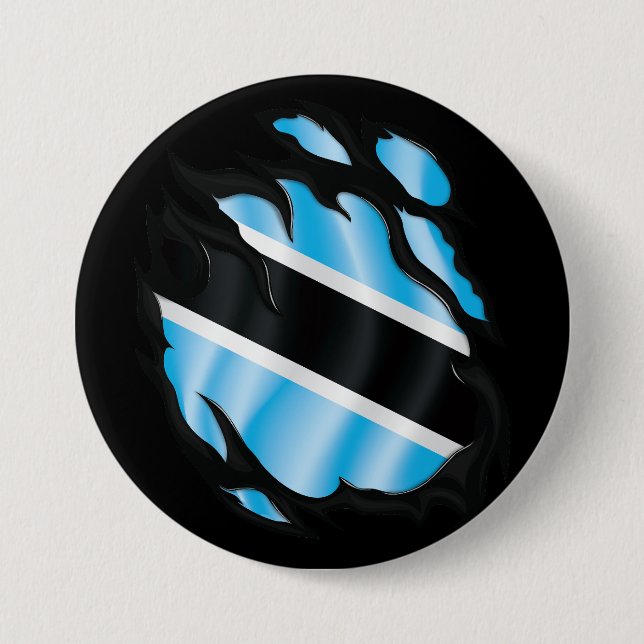Botswana Ripped Flag Button (Front)
