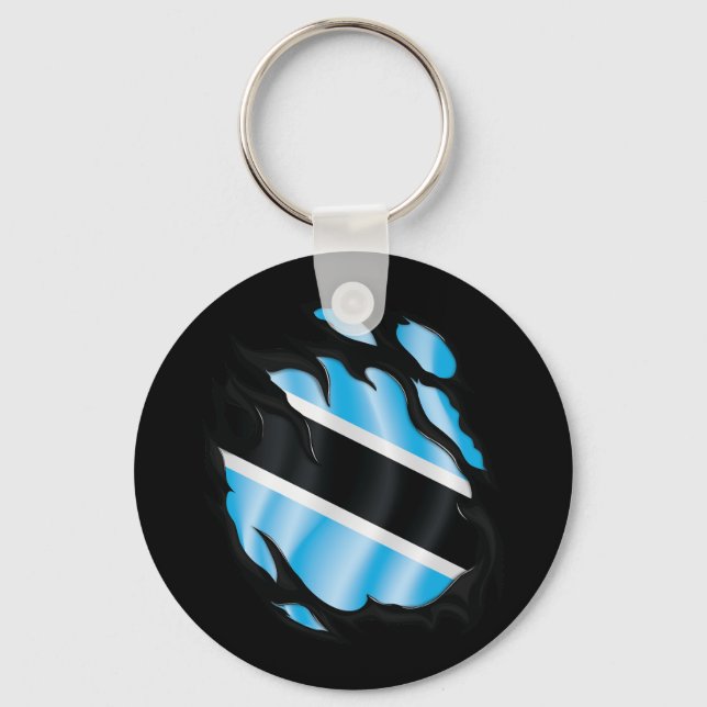 Botswana Ripped Flag Keychain (Front)