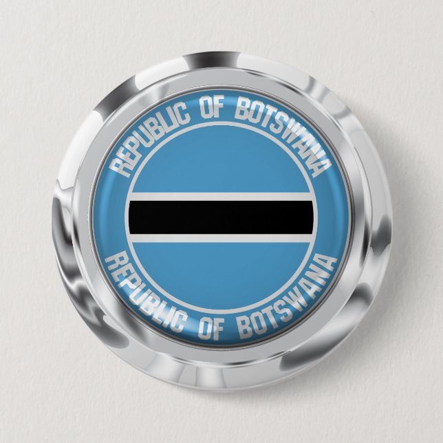Botswana Round Emblem Button (Front)