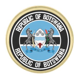 Botswana Round Emblem Gold Finish Lapel Pin