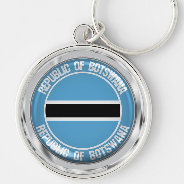 Botswana Round Emblem Keychain (Front)