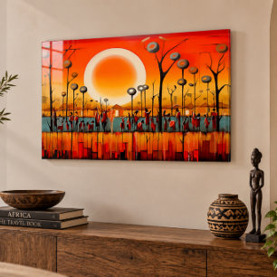 Botswana Sunset 36x24 Acrylic Wall Art