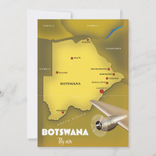 Botswana vintage style travel poster. wood wall ar save the date
