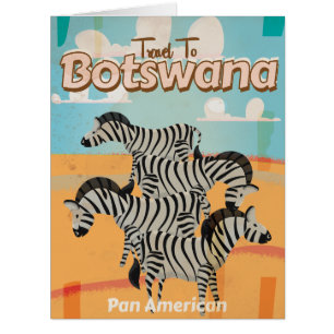 Botswana Vintage Travel Poster Cards