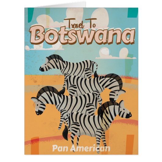 Botswana Vintage Travel Poster Cards (Front)