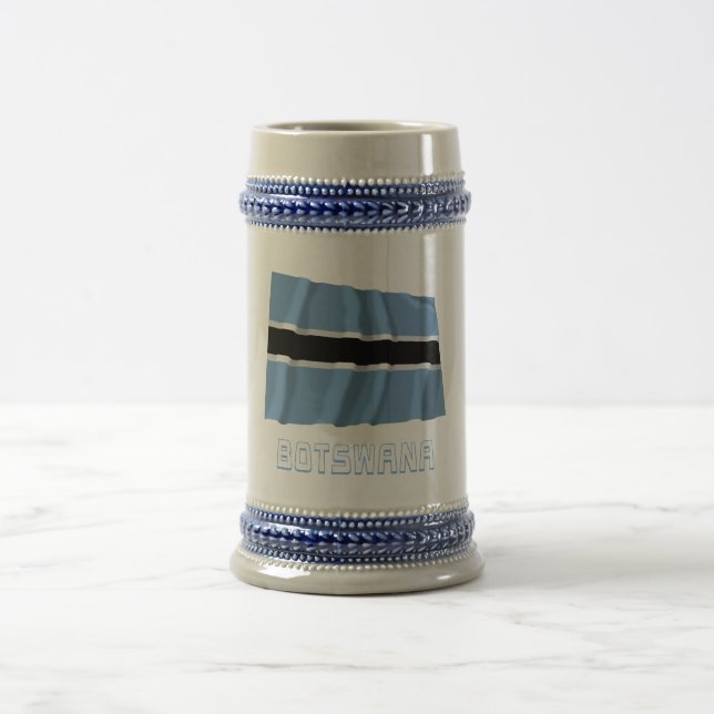 Botswana Waving Flag with Name Beer Stein (Center)