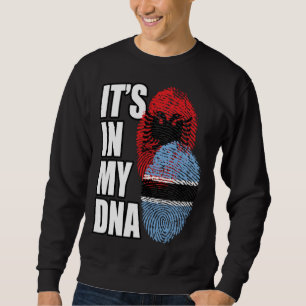 Botswanan And Albanian Mix DNA Flag Heritage Sweatshirt