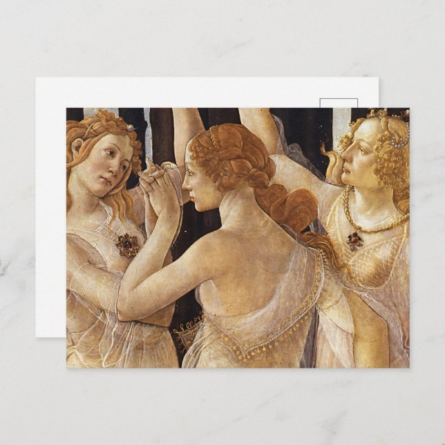 Botticell - Three Graces in Primavera Fine Art Postcard (Front/Back)