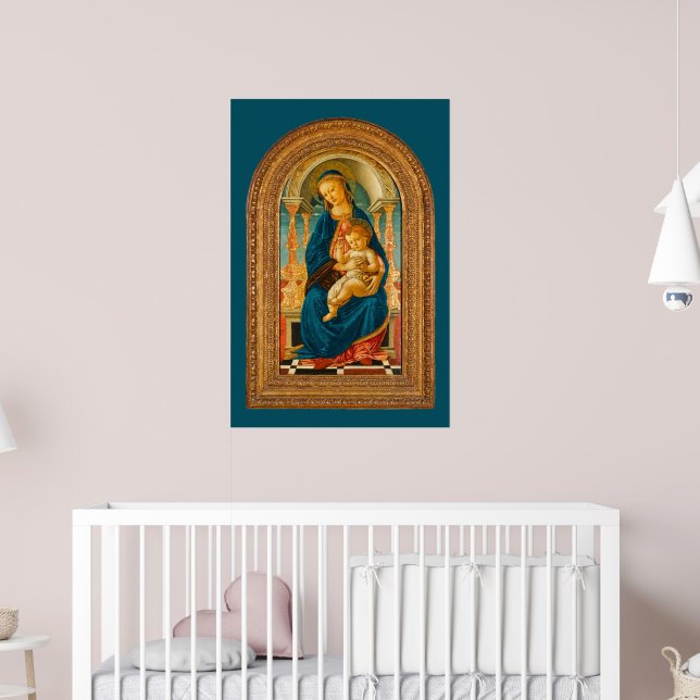 Botticelli 1445-1510 Madonna and Child Enthroned  Poster (Nursery 2)