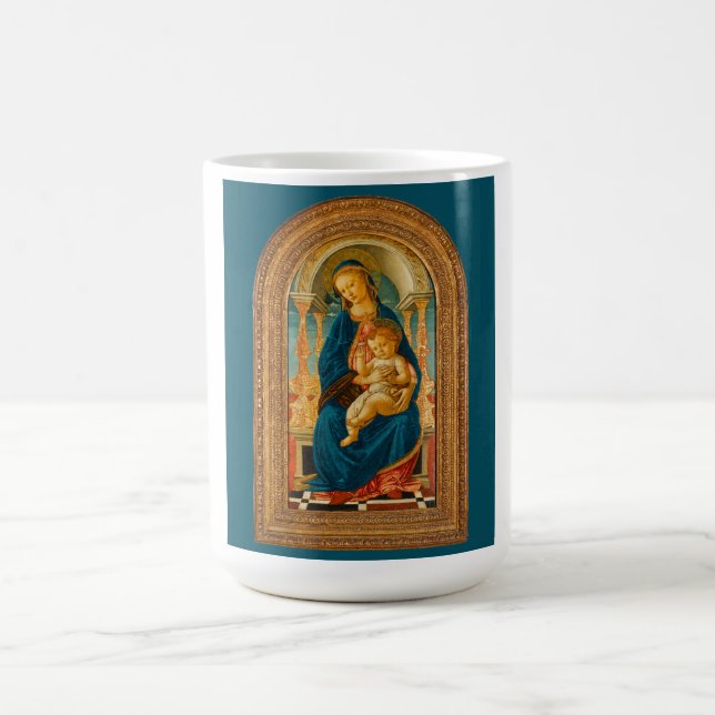Botticelli (1445-1510) Madonna & Child Enthroned  Coffee Mug (Center)