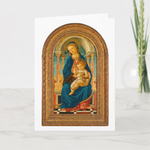 Botticelli (1445-1510) Madonna & Child Enthroned Letterpress Thank You Card