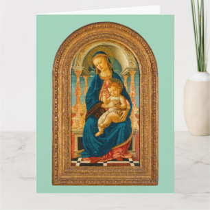 Botticelli (1445-1510) Madonna & Child Enthroned Letterpress Thank You Card