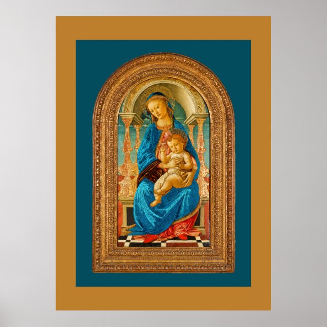 Botticelli (1445-1510) Madonna & Child Enthroned  Poster (Front)