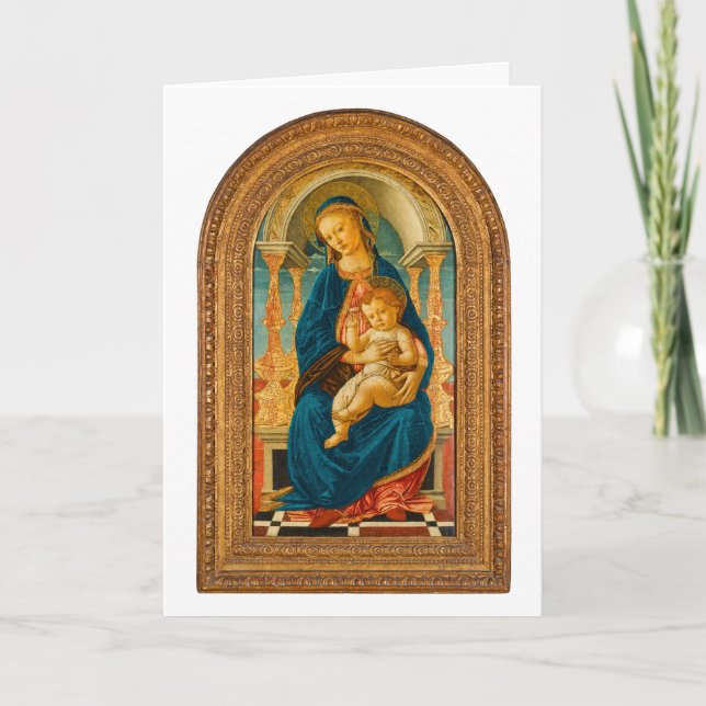 Botticelli (1445-1510) Madonna & Child Enthroned  Thank You Card (Front)