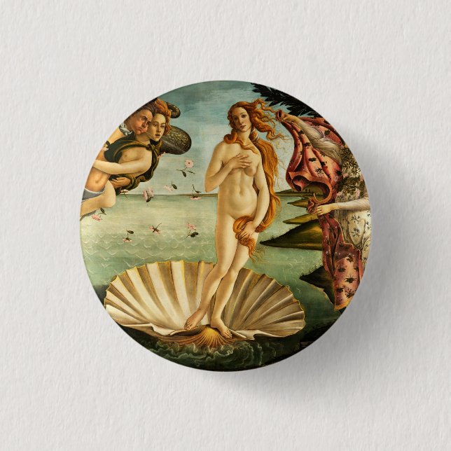 Botticelli Birth Of Venus Renaissance Art Painting Pinback Button (Front)
