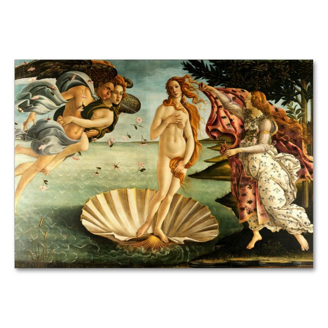 Botticelli Birth Of Venus Renaissance Art Painting Table Number (Front)