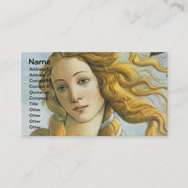 Botticelli Birth of Venus Renaissance Fine Art Business Card (Front)